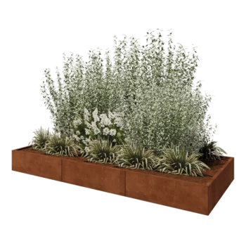 Corten čelik tegla za cvijeće XXL - Pravokutnik - 300 x 120 x 30 cm - Bez donje ploče