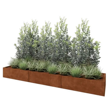 Corten čelik tegla za cvijeće XXL - Pravokutnik - 300 x 60 x 30 cm - Bez donje ploče