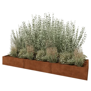 Corten čelik tegla za cvijeće XXL - Pravokutnik - 300 x 80 x 30 cm - Bez donje ploče