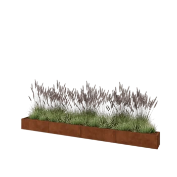 Corten čelik tegla za cvijeće XXL - Pravokutnik - 400 x 30 x 30 cm - Bez donje ploče