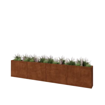 Corten čelik tegla za cvijeće XXL - Pravokutnik - 400 x 30 x 80 cm - Bez donje ploče