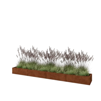 Corten čelik tegla za cvijeće XXL - Pravokutnik - 400 x 50 x 30 cm - Bez donje ploče