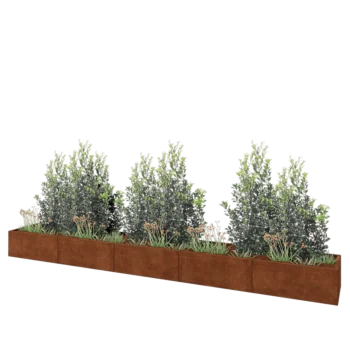 Corten čelik tegla za cvijeće XXL - Pravokutnik - 500 x 60 x 40 cm - Bez donje ploče