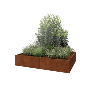 Corten čelik tegla za cvijeće XXL - Pravokutnik - 160 x 120 x 30 cm - S donjom pločom