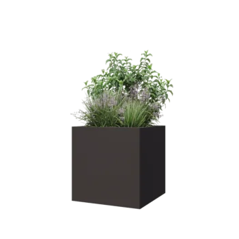 Čelična tegla za cvijeće - Kvadrat - 60 x 60 x 60 cm - Druga RAL boja - Bez donje ploče