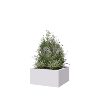 Čelična tegla za cvijeće - Kvadrat - 60 x 60 x 30 cm - RAL9010 mat (bijela) - S donjom pločom