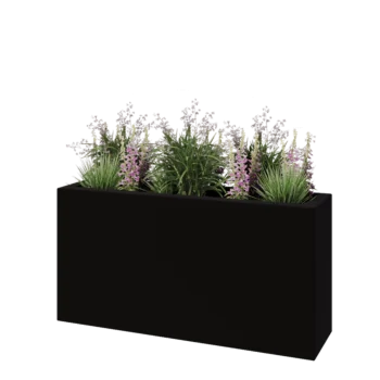 Stakloplastična tegla za cvijeće - Pravougaonik - 120 x 30 x 60 cm - RAL9005 mat (crna) - S dnom