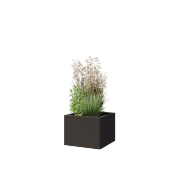 Čelična tegla za cvijeće - Kvadrat - 40 x 40 x 30 cm - Druga RAL boja - S donjom pločom