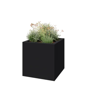 Stakloplastična tegla za cvijeće - Kvadrat - 100 x 100 x 100 cm - RAL7016 mat (antracit siva) - S dnom