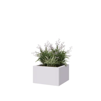 Čelična tegla za cvijeće - Kvadrat - 50 x 50 x 30 cm - RAL9010 mat (bijela) - Bez donje ploče
