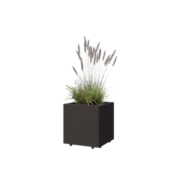 Čelična tegla za cvijeće - Kvadrat - 40 x 40 x 40 cm - Druga RAL boja - S donjom pločom - S nogama