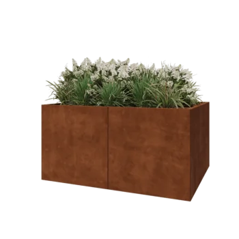 Corten čelik tegla za cvijeće XXL - Pravokutnik - 160 x 120 x 80 cm - S donjom pločom
