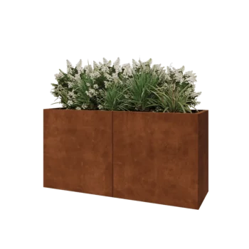 Corten čelik tegla za cvijeće XXL - Pravokutnik - 160 x 50 x 80 cm - S donjom pločom