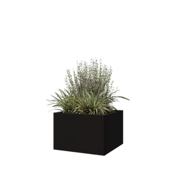 Čelična tegla za cvijeće - Kvadrat - 60 x 60 x 40 cm - RAL9005 mat (crna) - Bez donje ploče