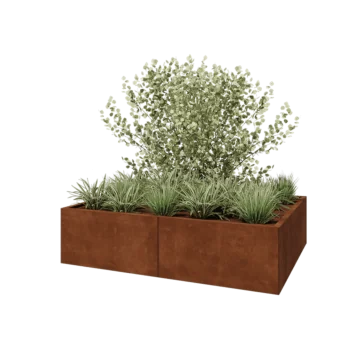 Corten čelik tegla za cvijeće XXL - Pravokutnik - 160 x 120 x 40 cm - S donjom pločom