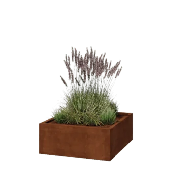 Corten čelik tegla za cvijeće - Kvadrat - 100 x 100 x 40 cm - Zavareno - Bez donje ploče