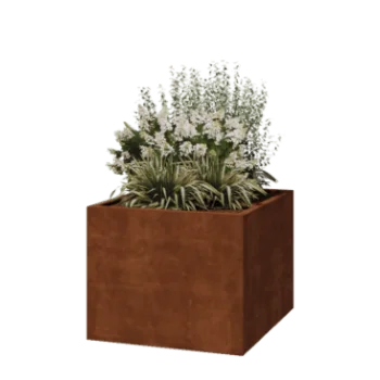 Corten čelik tegla za cvijeće - Kvadrat - 100 x 100 x 80 cm - Zavareno - Bez donje ploče