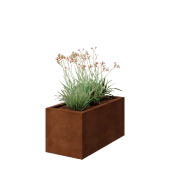 Corten čelik tegla za cvijeće - Pravokutnik - 100 x 50 x 50 cm - Zavareno - S donjom pločom