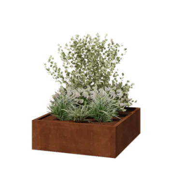 Corten čelik tegla za cvijeće - Kvadrat - 120 x 120 x 40 cm - Zavareno - Bez donje ploče