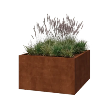 Corten čelik tegla za cvijeće - Kvadrat - 140 x 140 x 80 cm - Zavareno - Bez donje ploče