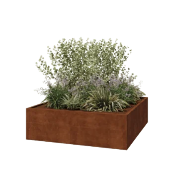 Corten čelik tegla za cvijeće - Kvadrat - 200 x 200 x 60 cm - Zavareno - Bez donje ploče