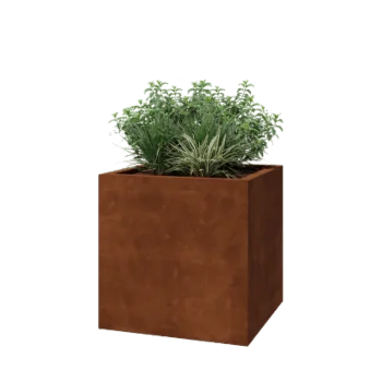 Corten čelik tegla za cvijeće - Kvadrat - 70 x 70 x 70 cm - Zavareno - S donjom pločom