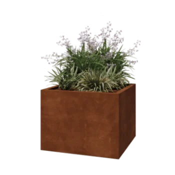 Corten čelik tegla za cvijeće - Kvadrat - 80 x 80 x 60 cm - Zavareno - Bez donje ploče