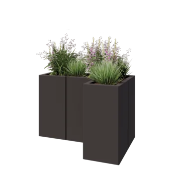 Čelična tegla za cvijeće - L-oblik - 90 x 60 x 60 cm - Druga RAL boja - Bez donje ploče