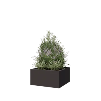 Čelična tegla za cvijeće - Kvadrat - 60 x 60 x 30 cm - Druga RAL boja - S donjom pločom