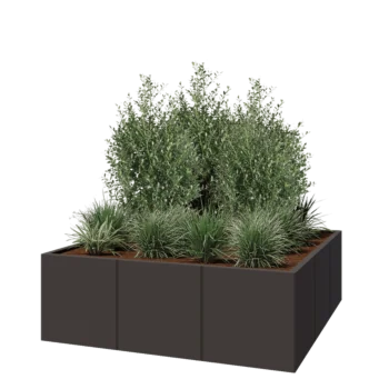 Čelična tegla za cvijeće XXL - Kvadrat - 150 x 150 x 50 cm - Druga RAL boja - Bez donje ploče