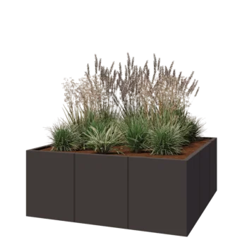 Čelična tegla za cvijeće XXL - Kvadrat - 150 x 150 x 60 cm - Druga RAL boja - Bez donje ploče