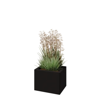 Čelična tegla za cvijeće - Pravokutnik - 40 x 30 x 30 cm - RAL9005 mat (crna) - Bez donje ploče
