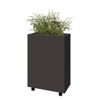 Čelična tegla za cvijeće - Pravokutnik - 60 x 30 x 80 cm - Druga RAL boja - S donjom pločom - S kotačima