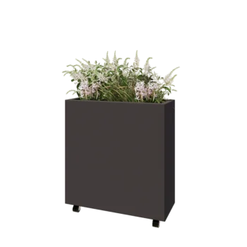 Čelična tegla za cvijeće - Pravokutnik - 80 x 30 x 80 cm - Druga RAL boja - S donjom pločom - S kotačima