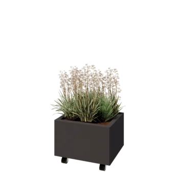 Čelična tegla za cvijeće - Pravokutnik - 50 x 40 x 30 cm - Druga RAL boja - S donjom pločom - S kotačima