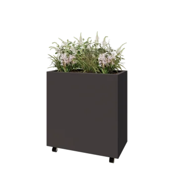 Čelična tegla za cvijeće - Pravokutnik - 80 x 40 x 80 cm - Druga RAL boja - S donjom pločom - S kotačima