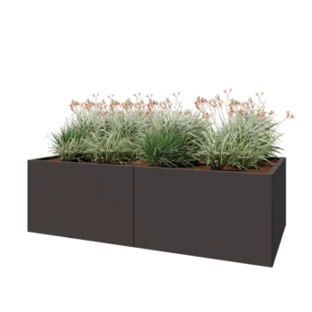 Čelična tegla za cvijeće XXL - Pravokutnik - 200 x 100 x 60 cm - Druga RAL boja - S donjom pločom