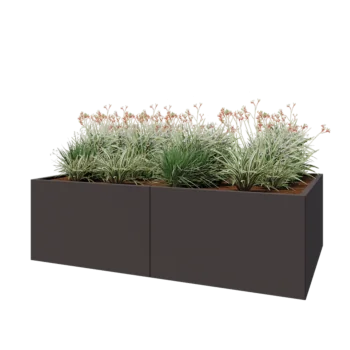 Čelična tegla za cvijeće XXL - Pravokutnik - 200 x 120 x 60 cm - Druga RAL boja - S donjom pločom