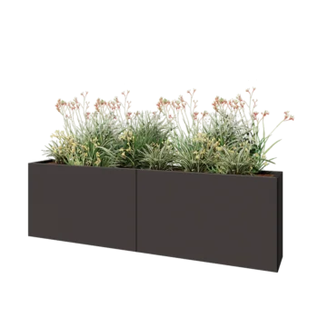 Čelična tegla za cvijeće XXL - Pravokutnik - 200 x 30 x 60 cm - Druga RAL boja - S donjom pločom