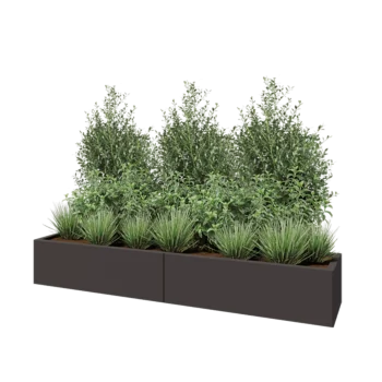 Čelična tegla za cvijeće XXL - Pravokutnik - 200 x 40 x 30 cm - Druga RAL boja - S donjom pločom