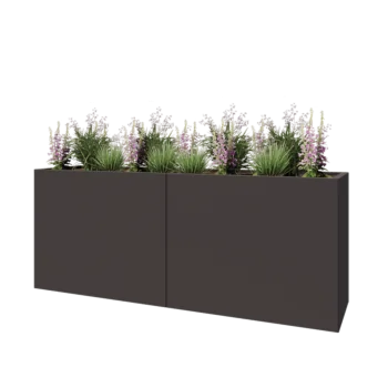 Čelična tegla za cvijeće XXL - Pravokutnik - 200 x 50 x 80 cm - Druga RAL boja - S donjom pločom