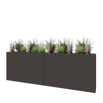 Čelična tegla za cvijeće XXL - Pravokutnik - 240 x 30 x 80 cm - Druga RAL boja - S donjom pločom