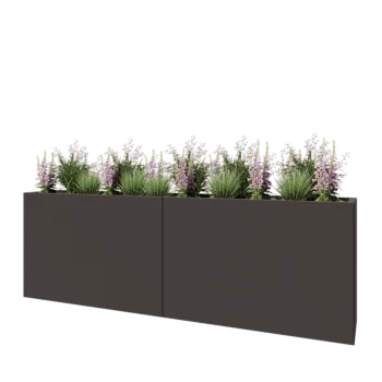 Čelična tegla za cvijeće XXL - Pravokutnik - 240 x 40 x 80 cm - Druga RAL boja - Bez donje ploče