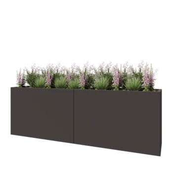 Čelična tegla za cvijeće XXL - Pravokutnik - 240 x 50 x 80 cm - Druga RAL boja - Bez donje ploče