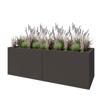 Čelična tegla za cvijeće XXL - Pravokutnik - 240 x 80 x 80 cm - Druga RAL boja - S donjom pločom
