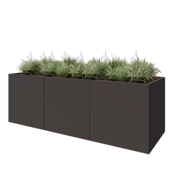 Čelična tegla za cvijeće XXL - Pravokutnik - 300 x 100 x 100 cm - RAL7016 mat (antracit siva) - Bez donje ploče