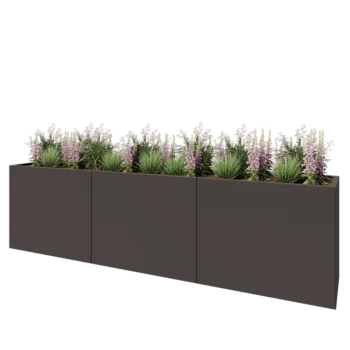 Čelična tegla za cvijeće XXL - Pravokutnik - 300 x 50 x 80 cm - Druga RAL boja - S donjom pločom