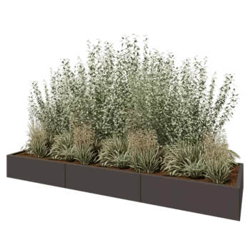 Čelična tegla za cvijeće XXL - Pravokutnik - 300 x 80 x 30 cm - Druga RAL boja - S donjom pločom