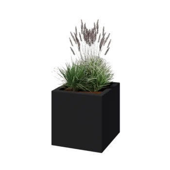 Stakloplastična tegla za cvijeće - Kvadrat - 50 x 50 x 50 cm - RAL7016 mat (antracit siva) - S dnom