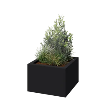 Stakloplastična tegla za cvijeće - Kvadrat - 60 x 60 x 40 cm - RAL7016 mat (antracit siva) - S dnom